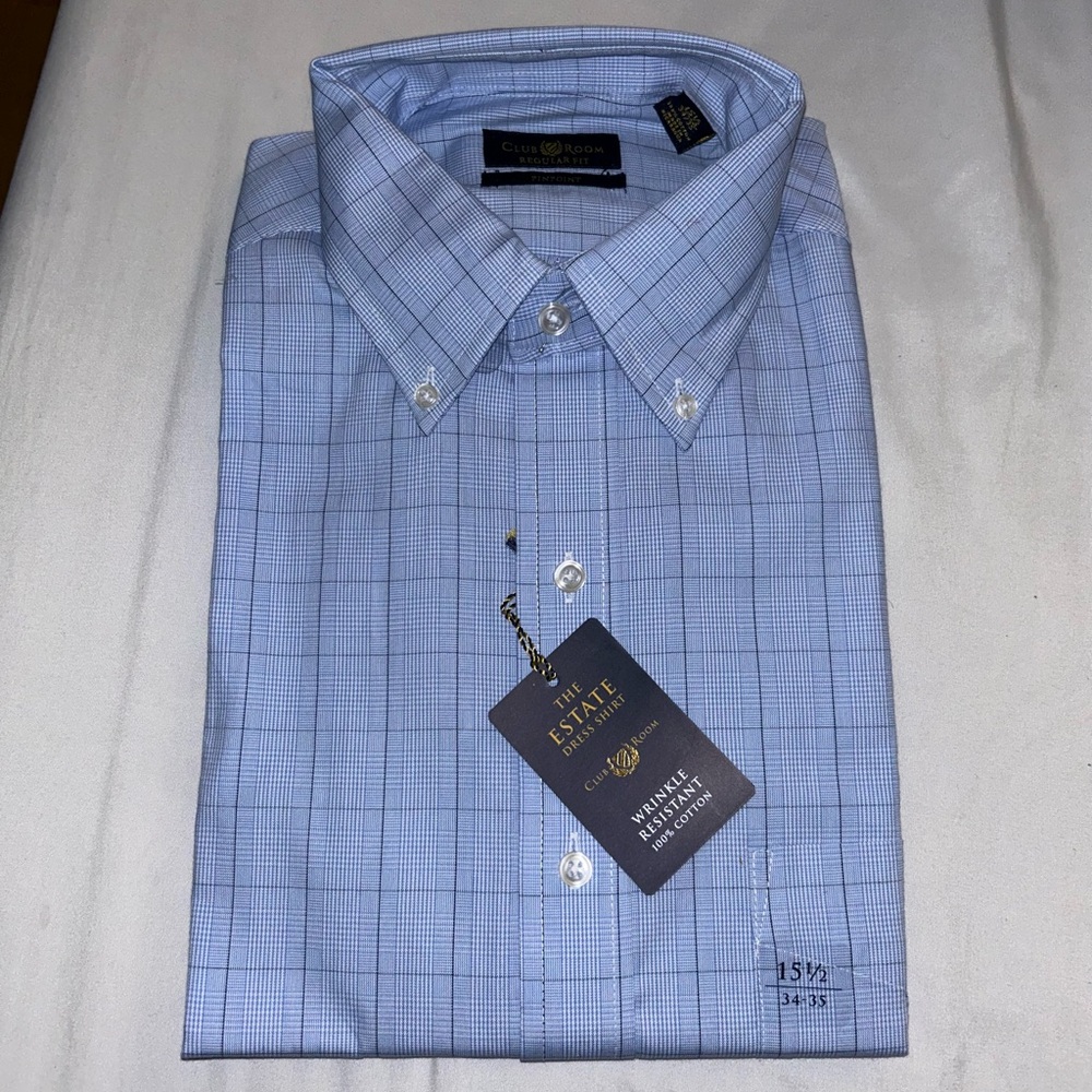 Club Room Regular Fit Pinpoint Mens Dress Shirt